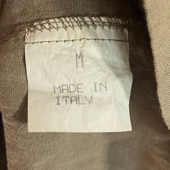 Authentic Italian-Made Natural Linen Olive Vest, M - Picture 6 of 6